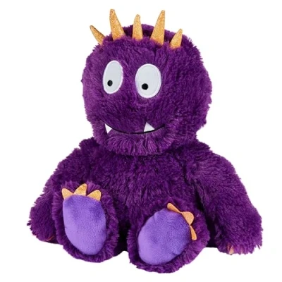 Image of Warmies Purple Monster Weighted Teddy, Hot or Cold Plush Toy Slightly Scented with French Lavender, Fully Heatable Heat Pad for Anxiety and Relaxation