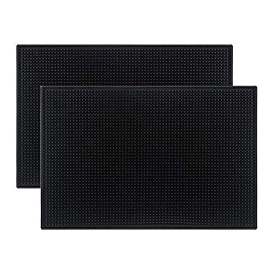 Image of Tebery 2 Pack Black Mat 18&quot; x 12&quot; 46 30.5cm Rubber Bar Service Spill