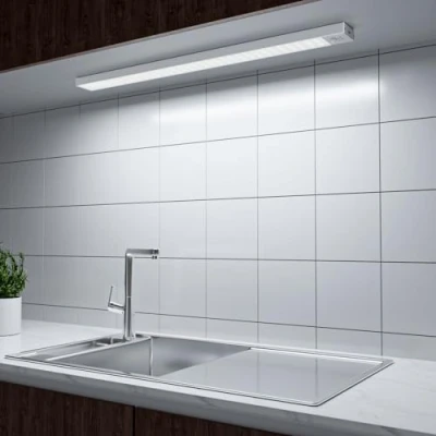 Image of OUILA Motion Sensor Indoor Lights, 43cm 2500mAh Under Cabinet Light USB Rechargeable 5000K Wireless Magnetic Night for Stairs, Sideboard, Garderobe, Hallway, Kitchen, Toilet