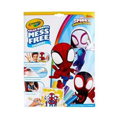 Image of CRAYOLA Color Wonder Marvel Spidey and His Amazing Friends Mess Free Colouring Book (Includes 18 Spider Man Pages &amp; 5 Magic Markers)