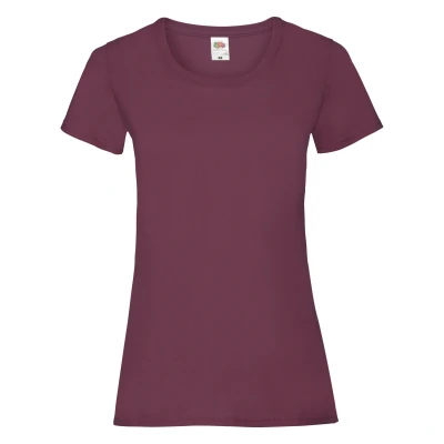 Image of Fruit Of the Loom Ladies/Womens Lady Fit Valueweight Short Sleeve T Shirt (Pack 5) (Burgundy) Cotton Size 2XL