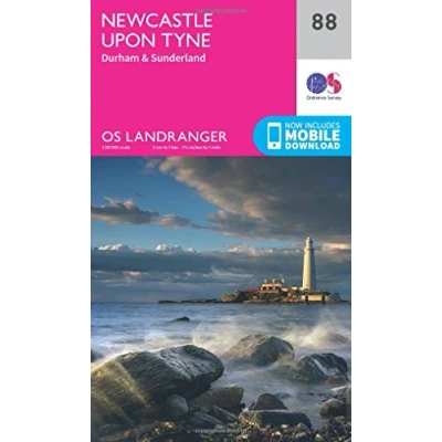 Image of Landranger 88 Newcastle upon Tyne, Durham &amp; Sunderland Map With Digital Version