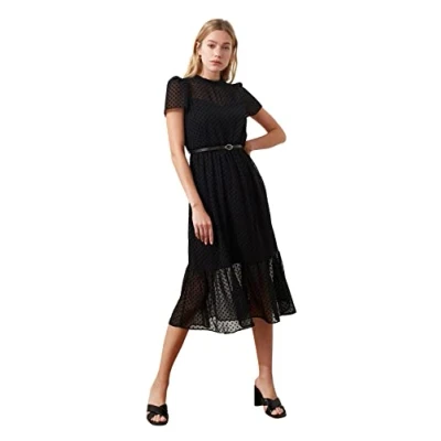 Image of Trendyol Women Mini A line Regular fit Woven Dress Schwarz