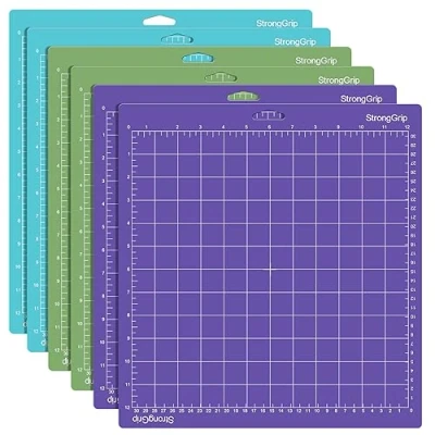 Image of 6Pcs Cutting Mat for Cricut, 12X12 Standardgrip, Lightgrip, Stronggrip Mat, Non Slip&amp;Durable Replacement Compatible with Cricut Maker/Explore Air 2/Air/One