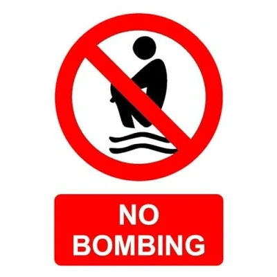 Image of No bombing safety sign Self adhesive sticker (200mm x 150mm)