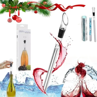 Image of Vino Amigo Wine Cooling Stick, Vinoamigo Rapid Iceless 3 in 1 Chiller, Stainless Steel Chiller Fast Chilling 15 Minutes, Gift for Lovers (1)