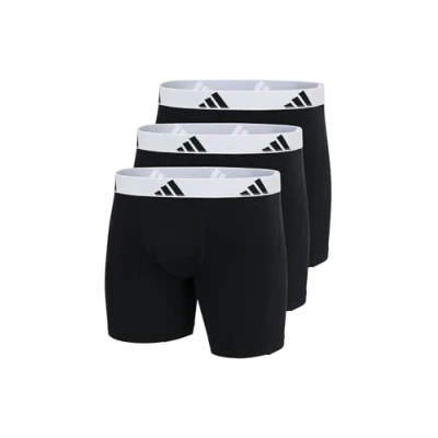 Image of adidas Men&#039;s Boxer Brief (3pk) Active Flex Cotton Underwear, 006 Black, L (Pack of 3)