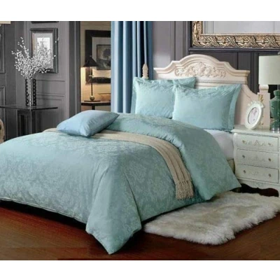 Image of viceroy bedding 500 Thread Count DAMASK 100% Cotton Jacquard Duvet Cover Set (Double, Green)