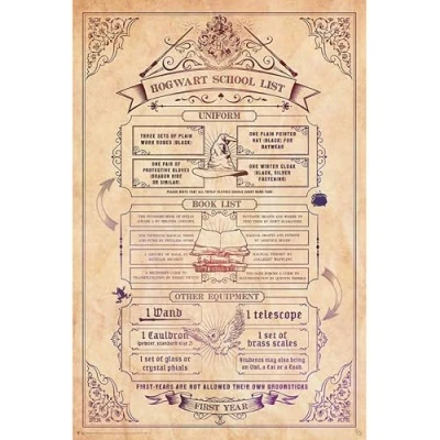 Image of ABYstyle Harry Potter School List 61 x 91.5cm Maxi Poster