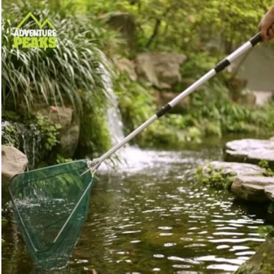 Image of Garden Mile Telescopic Landing Net Lightweight Fishing Extends from 63cm to 150cm Aluminium Folding Pole Extending Fly Sea Trout Carp Stream, River, Lake, Boat