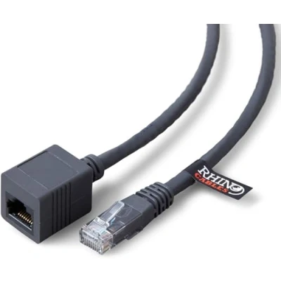 Image of rhinocables Ethernet RJ45 Extension Cable CAT5e CAT6 Network Internet Extender Male to Female Patch Cord Connecter UTP (10m, CAT6)