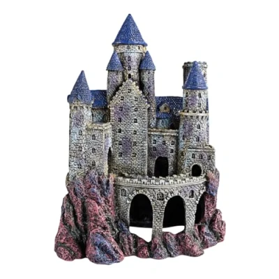 Image of Penn Plax Age of Magic Wizard’s Castle Aquarium Decoration Safe for Freshwater and Saltwater Fish Tanks Large,10&quot;