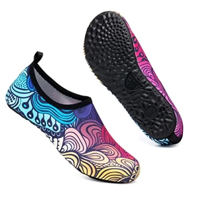 Image of Water Socks Ladies Womens for Beach Aqua Swim Pool Quick Dry Barefoot River(Garden,7.5/8.5UK,42/43EU)
