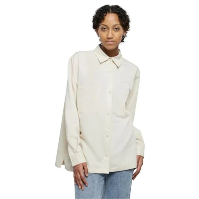 Image of Urban Classics Buttondown blouse, Women&#039;s, Size: 3XL, Sand