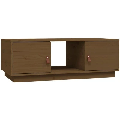 Image of vidaXL Coffee Table Honey Brown 100x50x35 cm Solid Wood Pine
