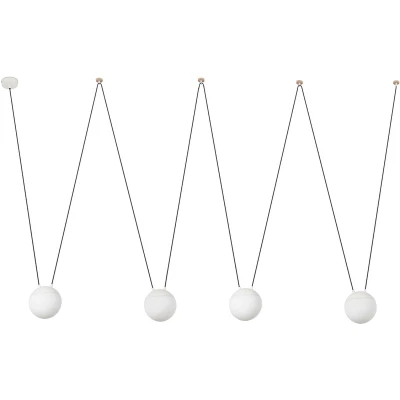 Image of Mine 4 Light Ceiling Pendant White, Wood, E27