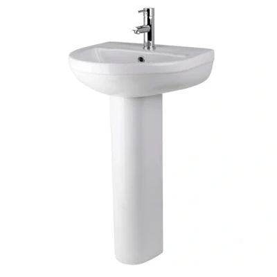 Image of Round 1 Tap Hole Basin &amp; Full Pedestal 500mm
