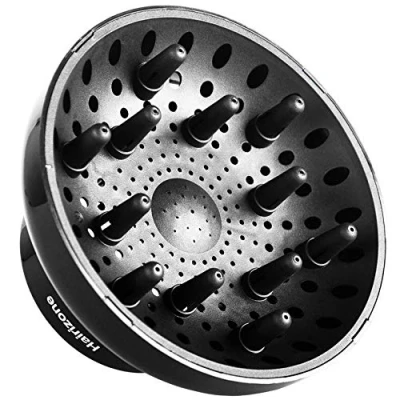 Image of Hairizone Universal Diffuser for Hair Dryers with Nozzle D=1.7&quot; 2.6&quot; (4.3 to 6.6 cm) Curly or Wavy Styling, Dry and Gain Maximum Volume Without Frizz Black