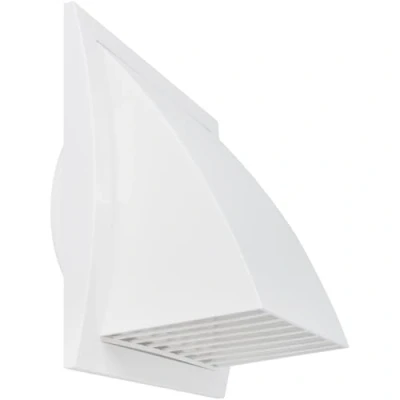 Image of 5&#039;&#039; Inch / 125 mm Exhaust Hood Vent with Rain Cover, White, Indoor and Outdoor Air HVAC Duct Cover Cap