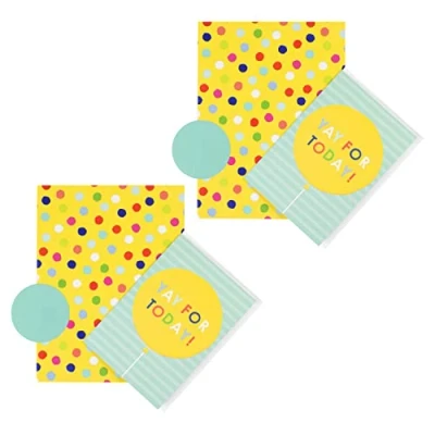 Image of Hallmark Birthday Card, Wrapping Paper and Gift Tag Pack Bundle 2 Sheets, Tags Cards in 1 Design
