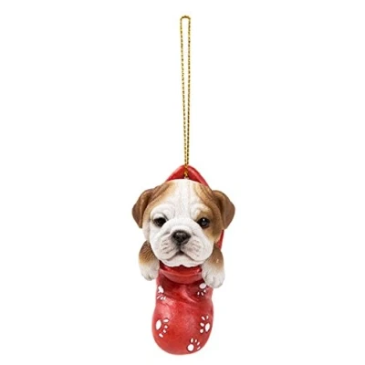 Image of Vivid Arts Hanging Christmas Stocking Pet Pals Bulldog