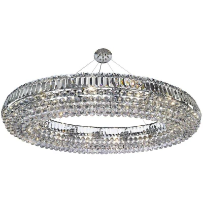Image of Vesuvius 24 Light Ceiling Chandelier Chrome with Crystals, E14