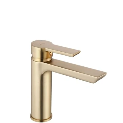 Image of REA Gold Bathroom Sink tap Argus Low Brushed B6410