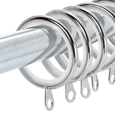 Image of 20x Chrome Silent Glide Curtain Rings Fits 25mm Poles