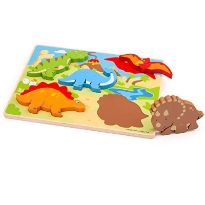 Image of Bigjigs Toys Chunky Lift Out Dinosaur Puzzle