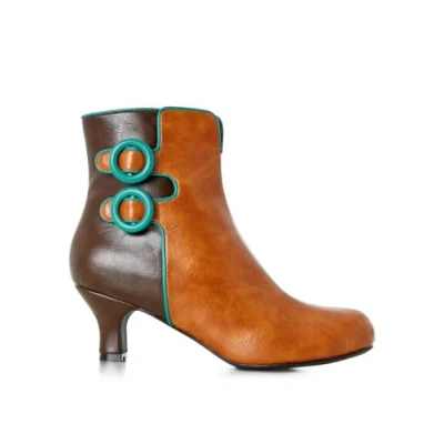 Image of Joe Browns Women&#039;s Two Toned Buckle Detail Ankle Boots, Tan Multi, 7 UK