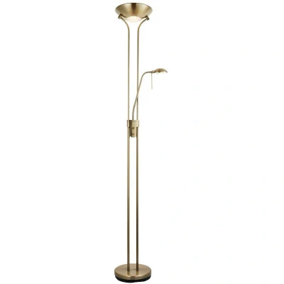 Image of Rome Mother and Child Floor Lamp Antique Brass, Opal Glass, G9