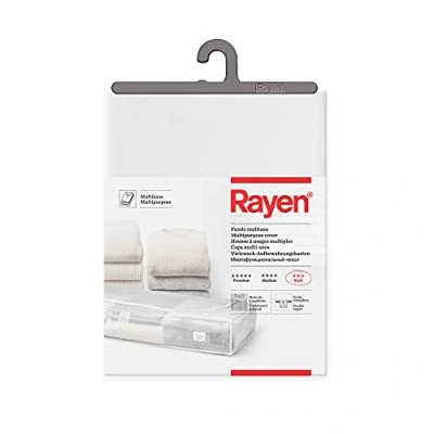 Image of Rayen Storage box bedclothes. Zip up PVA bag for clothes with breathable, folding and resistant vent. 45 x 103 16 cm. Translucent, Peva