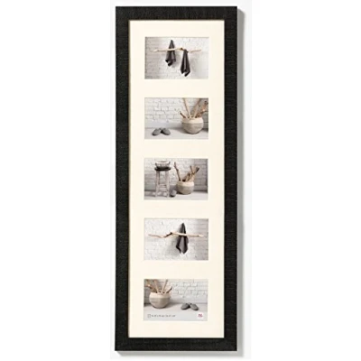 Image of walther Design Picture Frame Black 5X 10x15 cm Gallery with PassepArtout, Home Wooden HO515B