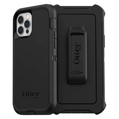 Image of OtterBox Defender Case for iPhone 12 / Pro, Shockproof, Drop Proof, Ultra Rugged, Protective Case, 4x Tested to Military Standard, Black, No Retail Packaging