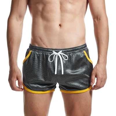 Image of AIMPACT Mens Short Shorts 3 Inch Gym Men Mesh Breathable Bodybuilding Athletic Running Sports with Pockets (Gray S)