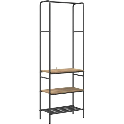 Image of vidaXL Clothes Rack with Shelves Artisan oak Engineered wood
