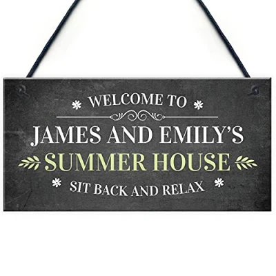 Image of RED OCEAN Personalised Summer House Garden Shed Sign Novelty Home Decor Plaques
