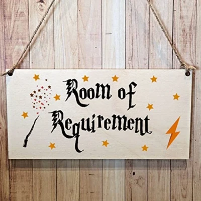 Image of Second Ave Wizard Room of Requirement Wooden Hanging Gift Rectangle Home Sign Plaque