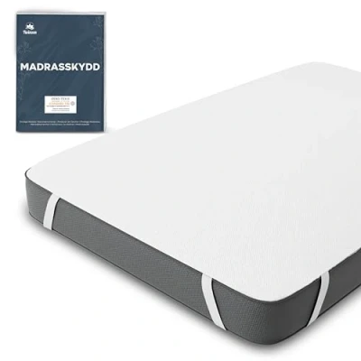 Image of Twinzen Waterproof Mattress Protectors Protector 70 x 140 cm Oeko Tex Certified Topper Breathable Cotton with 4 Elastic Corners