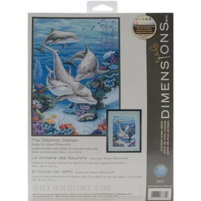 Image of Dimensions D03830, Dolphins Domain, Blue, By the yard