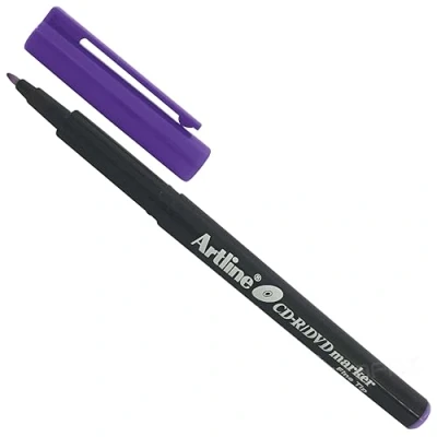 Image of artline Fine Tip PURPLE CD DVD Marker Pen Fade Water Resistant For Most Surfaces (1 x Marker)