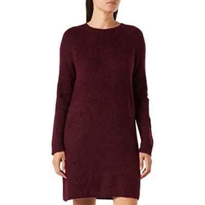 Image of Only Women&#039;s ONYSALLIE L/S EX KNT Dress, Winetasting, Small