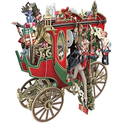 Image of Paper D&#039;Art 3D Pop Up CHRISTMAS Card CAROL Y