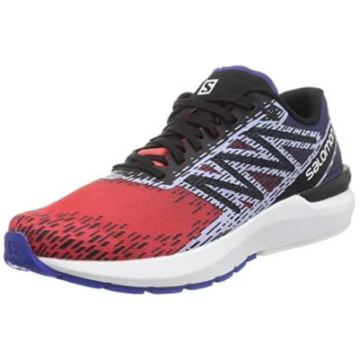 Image of Salomon Men&#039;s Sonic 5 Balance Trail Running Shoe, Poppy Red/Clematis Blue/Black, 11 UK