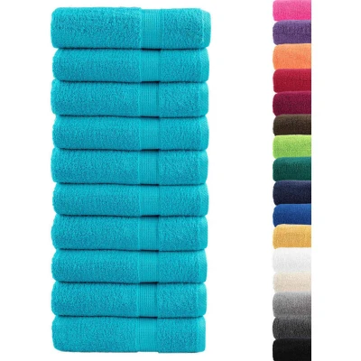 Image of vidaXL Premium Shower Towels SOLUND 10 pcs Turquoise 70x140 cm 600 gsm