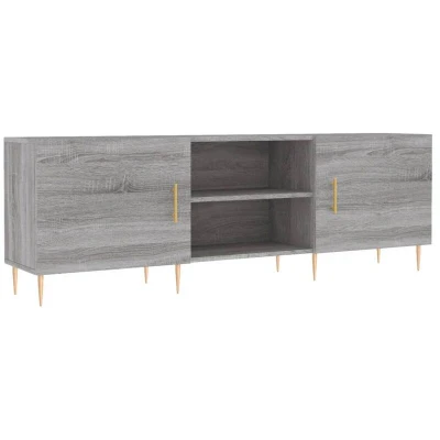 Image of vidaXL Modern TV Cabinet in Grey Sonoma Engineered Wood with Ample Storage Space, Living Room/Bedroom Suitable, Easy Assembly