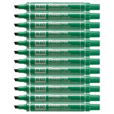 Image of Pentel N60 Chisel Point Marker Green (Pack of 12)