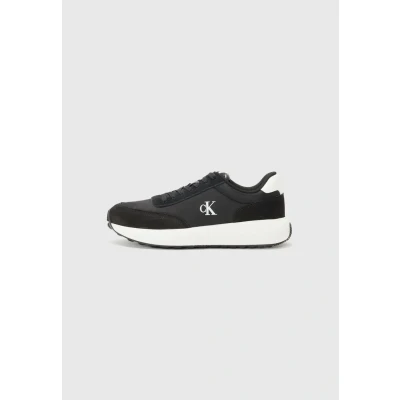 Image of Calvin Klein Jeans Athleisure Runner Trainers, Men&#039;s, Size: 11, Black/bright white shoes