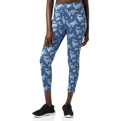 Image of Mizuno Women&#039;s 7/8 Printed Tight, Vintage Indigo, XS