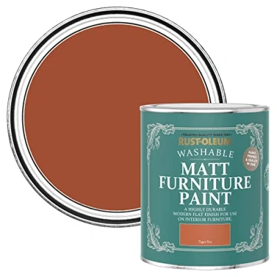Image of Rust Oleum Orange Furniture Paint in Matt Finish Tiger Tea 750ml